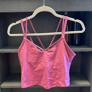 lululemon Washed Mauve Ribbed Strappy Tank